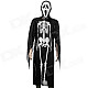 Halloween Skeleton Style Cosplay Costume + Face Mask + Fingernails Set - Black + White