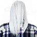 Halloween Scary White Hair Shiroki Majo Face Mask - White + Multi-Color