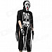 Halloween Skeleton Style Cosplay Costume + Face Mask + Gloves Set - Black + White
