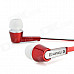 SONGQU SQ-302MP 3.5mm In-ear Earphone - Red + Silver