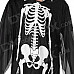 Halloween Cosplay Skeleton Style Costume - Black
