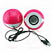 NINTAUS JT014 Portable USB Powered 3.5mm Wired Desktop Speaker Set for PC / Laptop - Pink + White