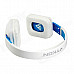 MQ77 Superb 3.5 mm On-ear Headphones with Microphone - White + Blue)