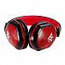 MQ22 3.5mm On-ear Headphones with Microphone for IPHONE / IPOD / IPAD - Black + Red