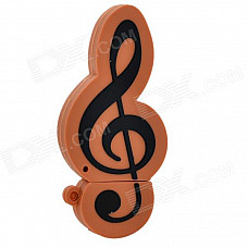 Music Note Style USB 2.0 Flash Drive - Light Brown + Black (4GB)