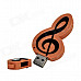 Music Note Style USB 2.0 Flash Drive - Light Brown + Black (4GB)