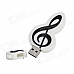 Music Note Style USB 2.0 Flash Drive - White + Black (4GB)