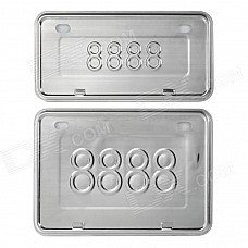 DIY Replacement Motorcycle Thickened Stainless Steel Front & Rear License Plates - Silver (Pair)