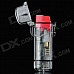 Plastic Windproof Refillable Ethane Lighter w/ LED - Red + Transparent (3 x AG3)