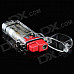 Plastic Windproof Refillable Ethane Lighter w/ LED - Red + Transparent (3 x AG3)