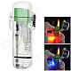 Plastic Refillable Ethane Lighter w/ LED - Green + Transparent (3 x AG3)