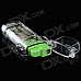 Plastic Refillable Ethane Lighter w/ LED - Green + Transparent (3 x AG3)