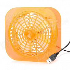 Fashion USB Wired Portable 4-Blade Fan - Orange