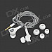 Gorsun GS-C6605 3.5mm In-Ear Earphone w/ Microphone / Remote - White + Silvery Grey