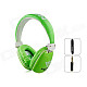 MQ33 Wired 3.5mm Jack Plug Headphone Headset w/ Microphone for IPHONE / IPAD / IPOD - Green + White