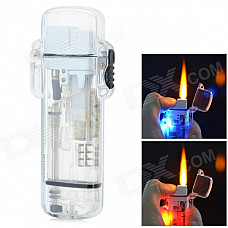 Water Resistant Ethane Yellow Light Refillable Lighter - White + Transparent (3 x AG3)