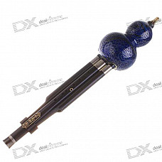 Ebony Cloisonne Bottle Gourd Bamboo Flute with Protective Case (C Key)