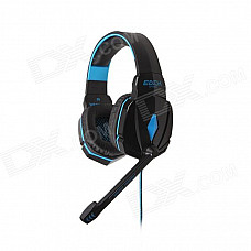 Each G4000 Stereo Pro Gaming Headband Headphone w/ Microphone / Remote / USB / 3.5mm - Blue + Black