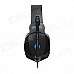 Each G4000 Stereo Pro Gaming Headband Headphone w/ Microphone / Remote / USB / 3.5mm - Blue + Black