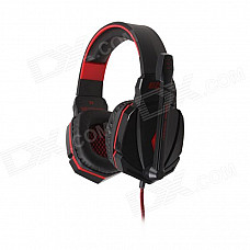 Each G4000 Stereo Pro Gaming Headband Headphone w/ Microphone / Remote / USB / 3.5mm - Red + Black