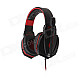 Each G4000 Stereo Pro Gaming Headband Headphone w/ Microphone / Remote / USB / 3.5mm - Red + Black