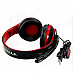 ME111 USB Wired On-Ear Headphones w/ Microphone - Black + Red (1.8cm-Cable)