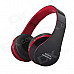 NX-8252 Portable Folding Bluetooth V3.0 Headphones w/ Mic - Red + Black