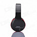 NX-8252 Portable Folding Bluetooth V3.0 Headphones w/ Mic - Red + Black