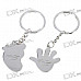 Palm and Feet Shaped Kirksite Couple's Keychains (Pair)