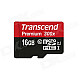 Transcend Premium Micro SDHC TF Flash Memory Card - Black (16GB)