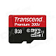 Transcend Premium Micro SDHC TF Flash Memory Card - Black (8GB)