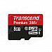 Transcend Premium Micro SDHC TF Flash Memory Card - Black (8GB)