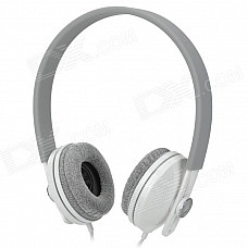 Gorsun GS-C7705 Wired Dynamic Stereo Bass Headphones Headset - White + Grey