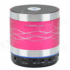 CHEERLINK SDH-800 Hi-Fi Mini Bluetooth V2.1 + EDR Speaker w/ TF / FM / AUX / Hands-free - Deep Pink