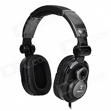 Bingle B-850-M Foldable 3.5mm Wired Headband Hi-Fi Stereo Headphone w/ Mic. - Black + Deep Grey