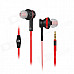 Bingle I808 In-Ear Earphones w/ Mic. / 3.5mm Jack - Red + Black (126cm)