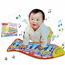 Children's Fish Shaped Crawling Mat Blanket Educational Music Toy - Yellow + Multicolored