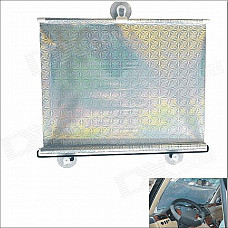 Carking Retractable Car Window Sunshade Shield Visor Curtain - Silver (58 x 125cm)