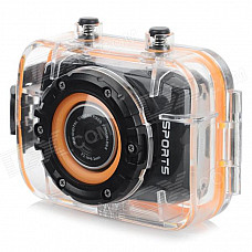 KM-07-2605 Diving Sports 5.0MP CMOS 120' Wide Angle Camera - Black + Orange