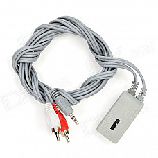 Jiahui 3.5mm Male to Dual RCA Male Audio Cable w/ Volume Control - Grey + White + Red (287cm)