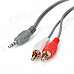 Jiahui 3.5mm Male to Dual RCA Male Audio Cable w/ Volume Control - Grey + White + Red (287cm)