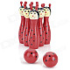 Smily Animal Shaped Wooden Bowling Bowls Set Toy - Red + Black