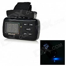 1.35" LCD Bluetooth V2.0 Car Steering Wheel MP3 Player w/ Mini USB / TF - Black