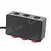 HSC YC-434 Dual USB Car Cigarette Powered Adapter Extended Socket with Voltage Display - Red + Black