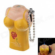 Creative Bathing Suit Human Body Style Windproof Blue Flame Butane Gas Lighter - Yellow