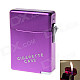 2-in-1 Zinc Alloy Orange Flame Butane Gas Lighter - Purple