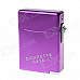 2-in-1 Zinc Alloy Orange Flame Butane Gas Lighter - Purple