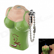 Creative Bathing Suit Human Body Style Windproof Blue Flame Butane Gas Lighter - Green + Red