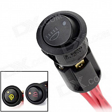 MaiTech DIY Fog Lamp ON-OFF Rocker Switch w/ Mounting Base + LED Indicators - Black + Red