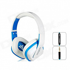 OVLENG A1 Superb 3.5 mm On-ear Headphones with Microphone & 1.2 m Cable (White & Blue)